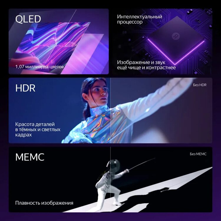 Яндекс Телевизор ТВ Станция Про с Алисой (YNDX-00102K) 65" 4K UHD, серый