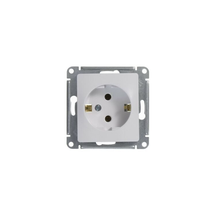 GSL000143 GLOSSA РОЗЕТКА с заземлением, 16А, механизм, БЕЛЫЙ  (MS)