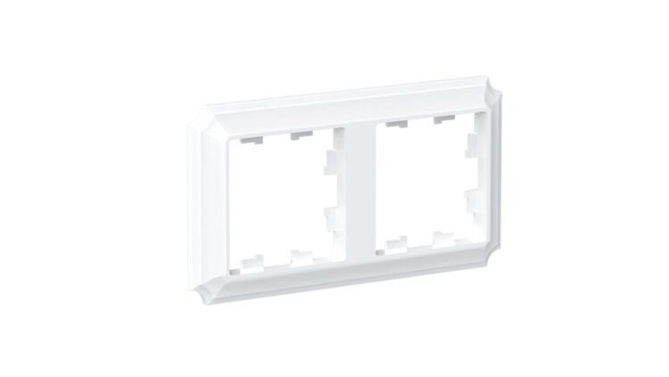 ATN100102 ATLASDESIGN ANTIQUE 2-постовая РАМКА, универсальная, БЕЛЫЙ